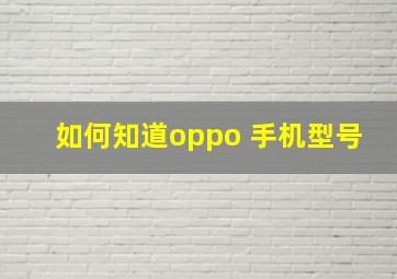 如何知道oppo 手机型号