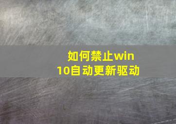 如何禁止win10自动更新驱动