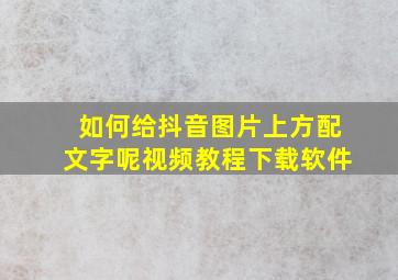 如何给抖音图片上方配文字呢视频教程下载软件