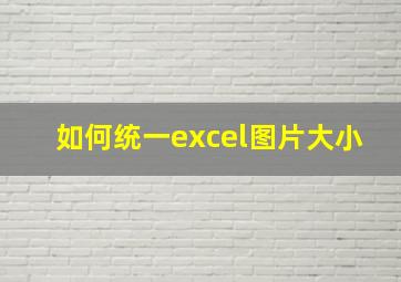 如何统一excel图片大小