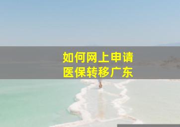 如何网上申请医保转移广东