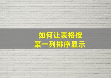 如何让表格按某一列排序显示