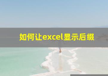 如何让excel显示后缀