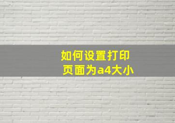 如何设置打印页面为a4大小