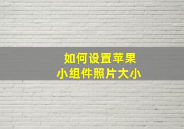 如何设置苹果小组件照片大小