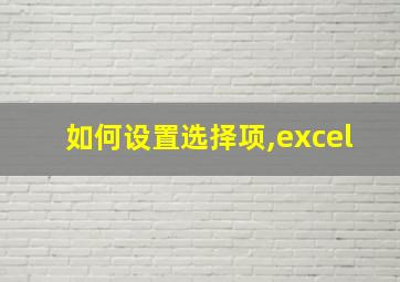 如何设置选择项,excel