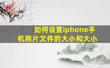 如何设置iphone手机照片文件的大小和大小