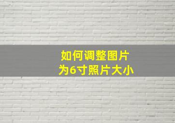 如何调整图片为6寸照片大小