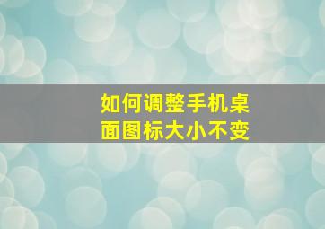 如何调整手机桌面图标大小不变