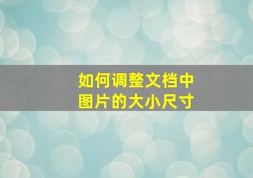 如何调整文档中图片的大小尺寸