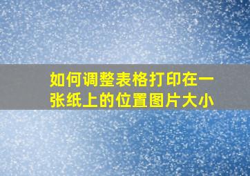 如何调整表格打印在一张纸上的位置图片大小