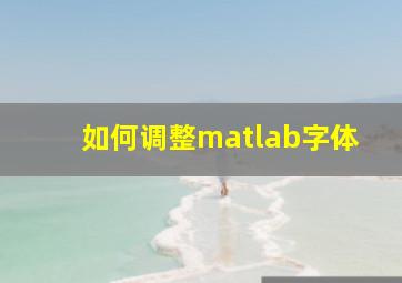 如何调整matlab字体