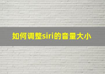 如何调整siri的音量大小