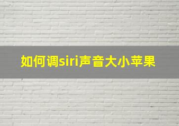 如何调siri声音大小苹果