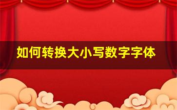 如何转换大小写数字字体