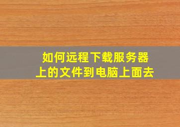 如何远程下载服务器上的文件到电脑上面去