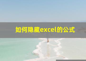 如何隐藏excel的公式