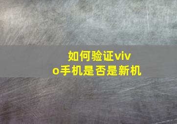 如何验证vivo手机是否是新机