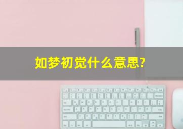 如梦初觉什么意思?