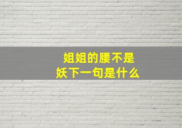 姐姐的腰不是妖下一句是什么