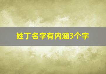 姓丁名字有内涵3个字