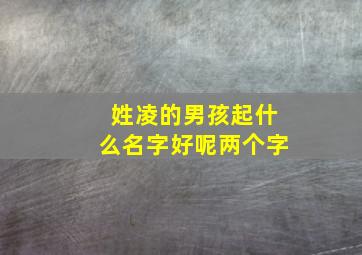 姓凌的男孩起什么名字好呢两个字