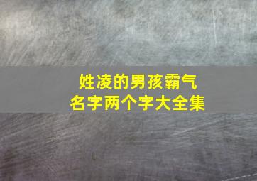 姓凌的男孩霸气名字两个字大全集