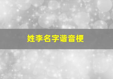 姓李名字谐音梗