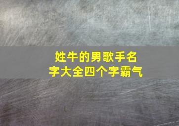 姓牛的男歌手名字大全四个字霸气