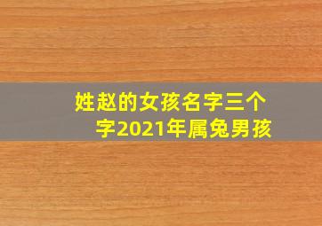 姓赵的女孩名字三个字2021年属兔男孩