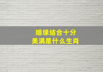 姻缘结合十分美满是什么生肖