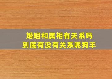 婚姻和属相有关系吗到底有没有关系呢狗羊