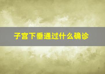 子宫下垂通过什么确诊