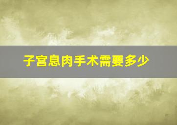 子宫息肉手术需要多少