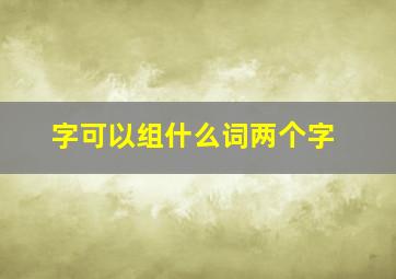 字可以组什么词两个字