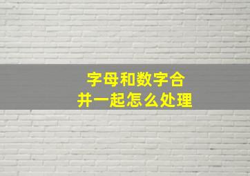 字母和数字合并一起怎么处理