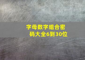 字母数字组合密码大全6到30位