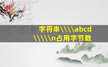 字符串\\\\abcd\\\\\n占用字节数