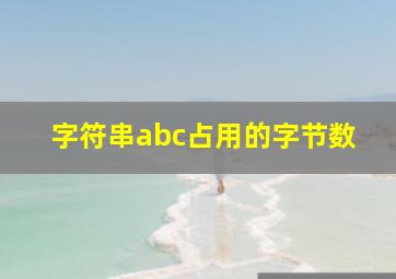 字符串abc占用的字节数