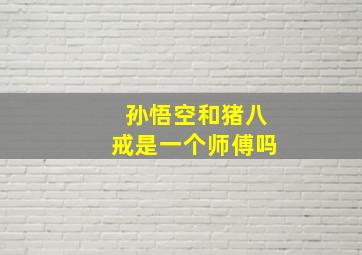 孙悟空和猪八戒是一个师傅吗