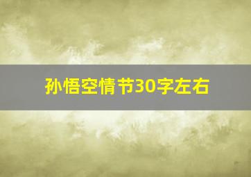 孙悟空情节30字左右