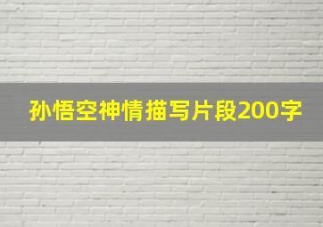 孙悟空神情描写片段200字