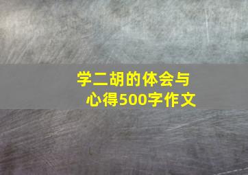 学二胡的体会与心得500字作文