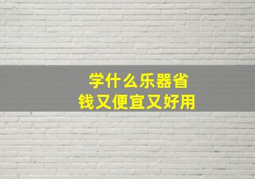 学什么乐器省钱又便宜又好用