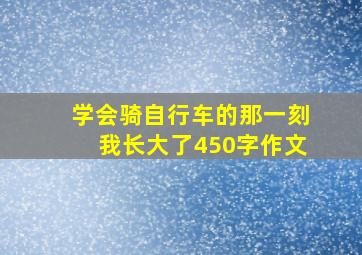 学会骑自行车的那一刻我长大了450字作文