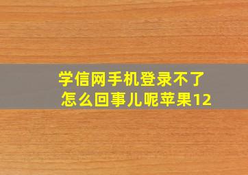 学信网手机登录不了怎么回事儿呢苹果12