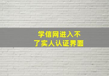 学信网进入不了实人认证界面