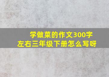 学做菜的作文300字左右三年级下册怎么写呀