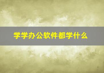 学学办公软件都学什么