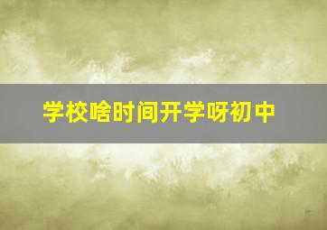 学校啥时间开学呀初中